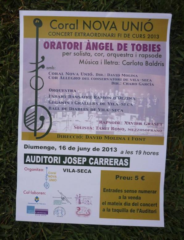 Cartel del concierto Coral Nova Unió.