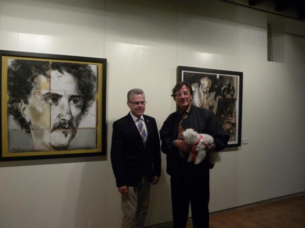 Pere Granados y Jaume Queralt, en la inauguración de la exposición. 