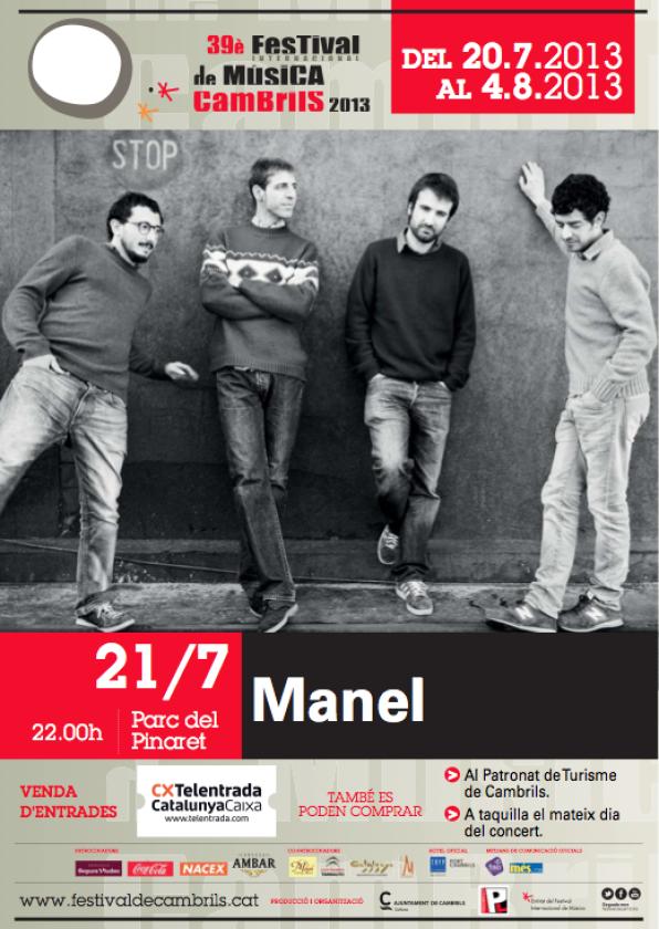 Cartel concierto Manel, FIMC 2013. 