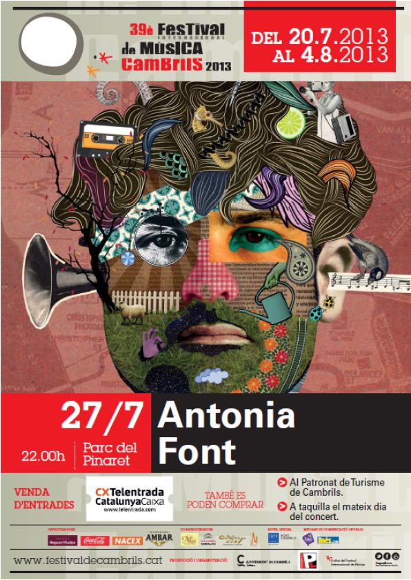 Cartel concierto Antònia Font, FIMC 2013. 