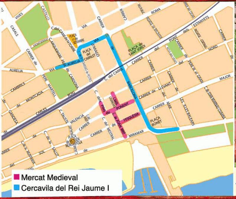 Ubicaci&oacute;n del Mercado Medieval de Salou