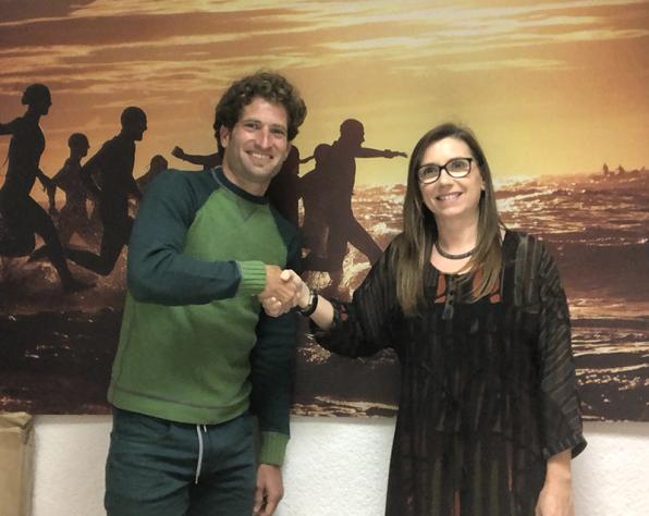 Marcel Zamora y Cristina Tallardà, tras firmar el acuerdo. 