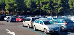 Park in blue zone in summer