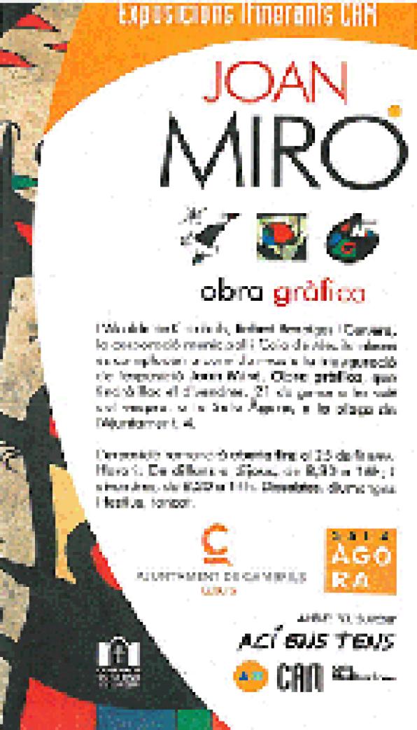 Se inaugura en Cambrils la exposición &quot;Joan Miró. Obra Gráfica&quot;